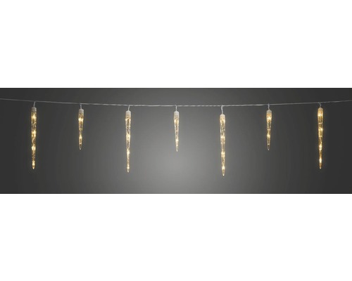 IJspegel lichtsnoer Konstsmide 32 ijspegels 96 LED's Amberkleurige lichtkleur