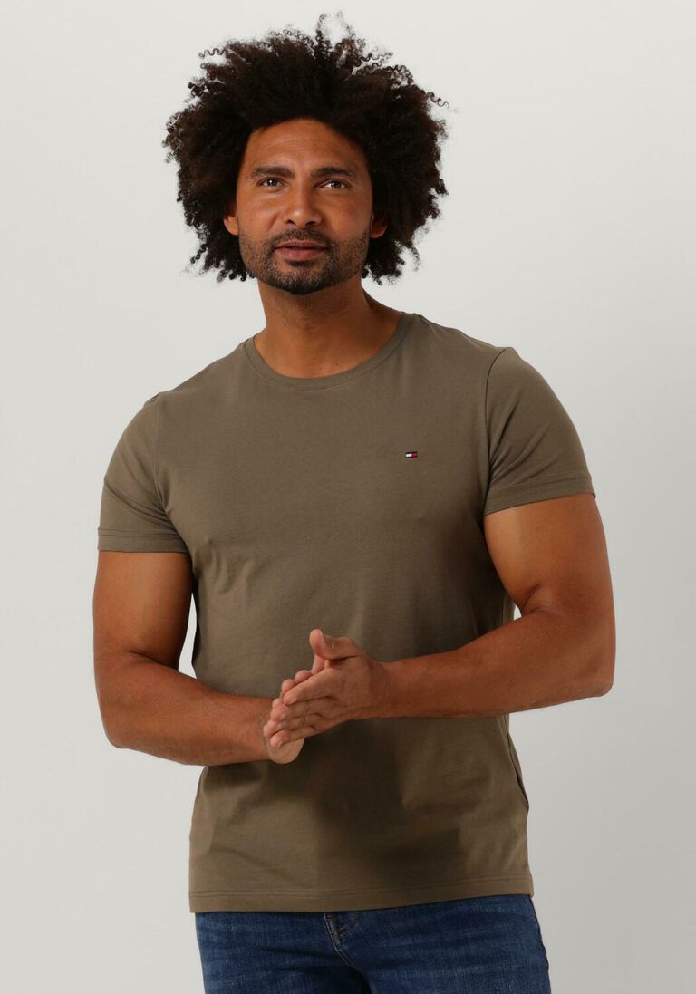 TOMMY HILFIGER donkergroene tommy hilfiger t-shirt stretch extra slim fit tee