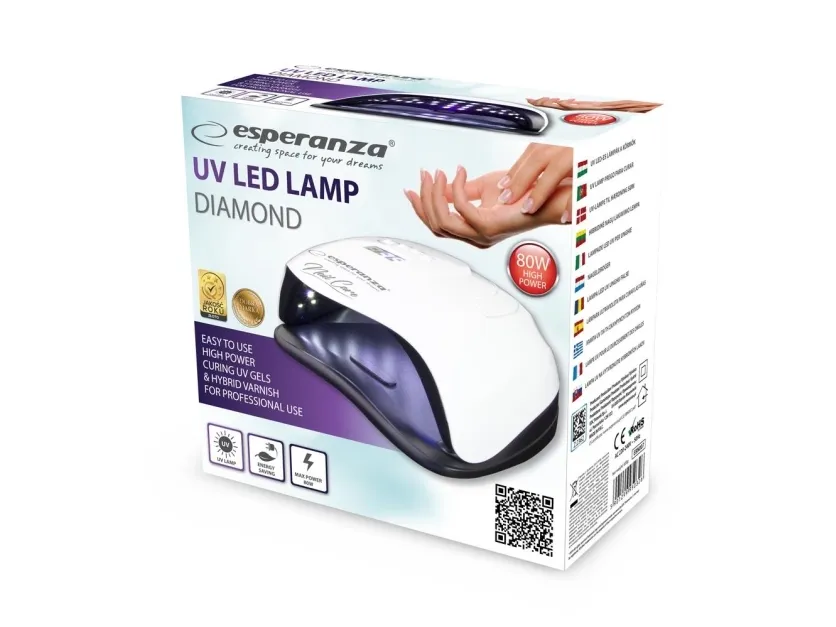 Esperanza UV LED Diamond nail lamp hybrid varnish white (EBN007)