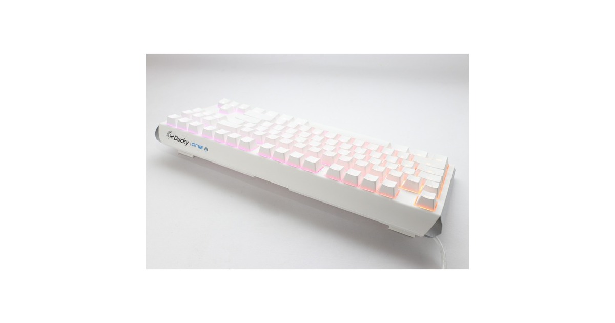 DuckyOne 3 Classic Pure White TKL, toetsenbord  (Wit, US lay-out, Cherry MX Speed Silver, RGB led, Double-shot PBT, Hot-swappable, QUACK Mechanics, 80%)