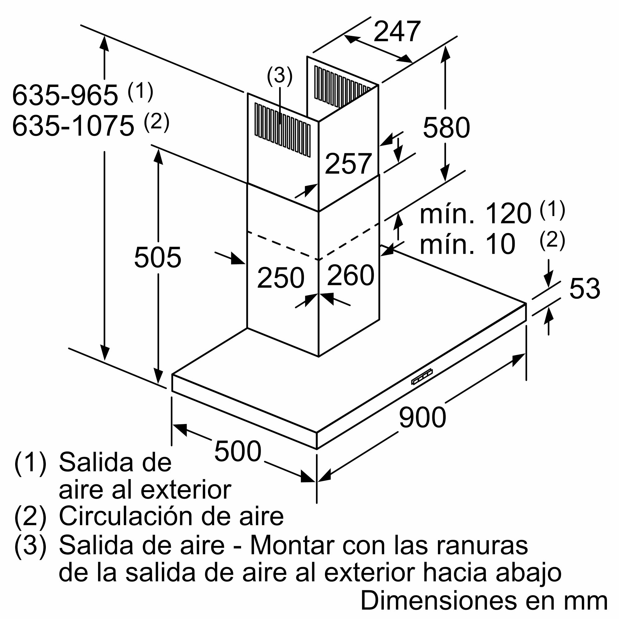 Coifa de parede decorativa Série 4, 90 cm, aço inoxidável, DWB97IM50
