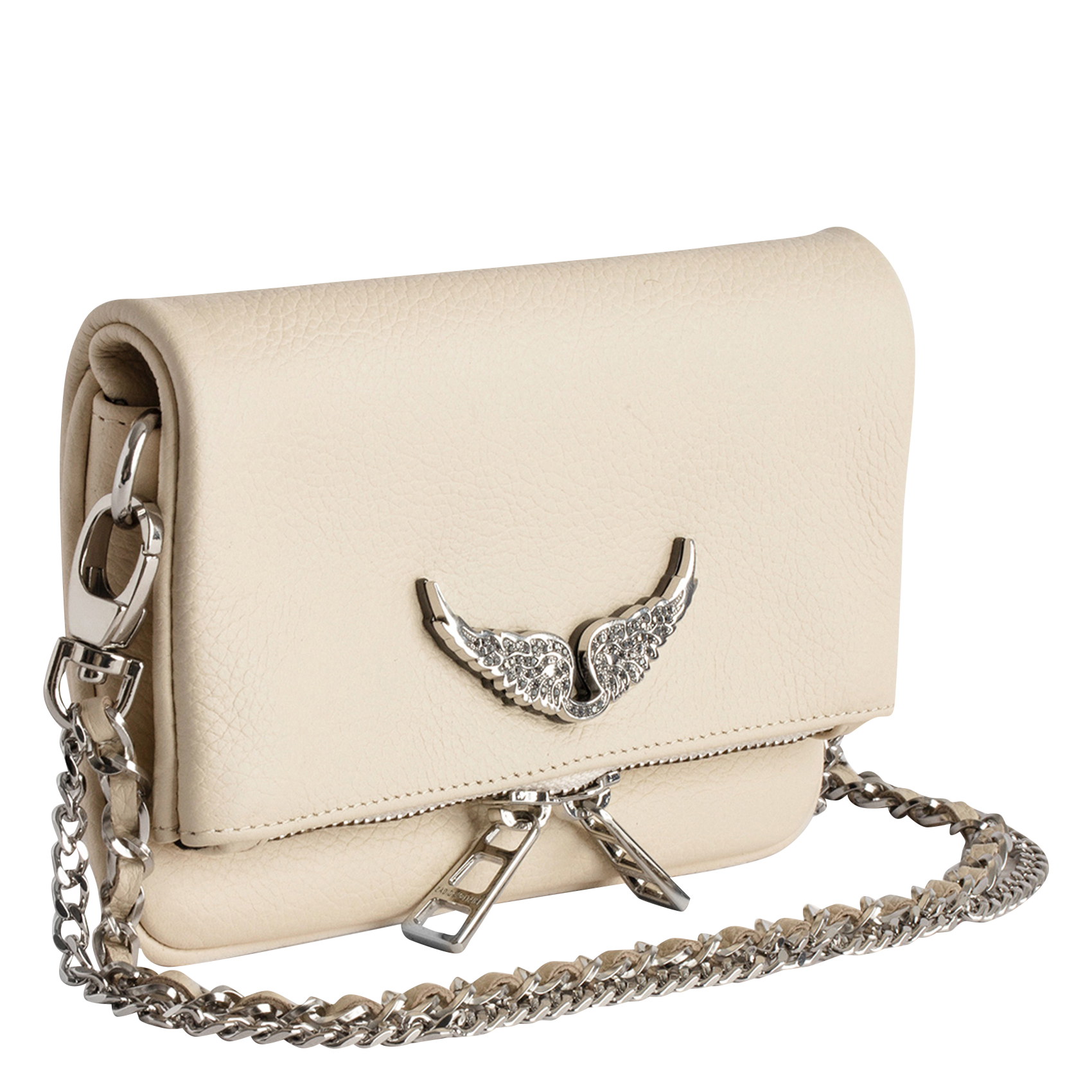 ROCK NANO - Sac pochette en cuir grainé | Blanc