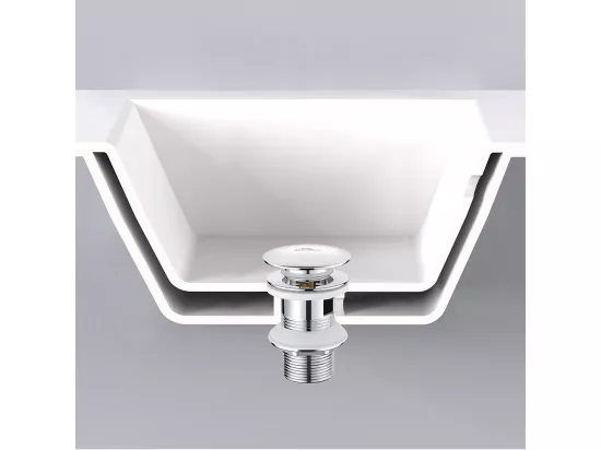 Auralum Max Robinet de Lavabo Cascade Chromé,avec l'Eau Froide/Chaude, en Inox 304+Bonde Lavabo Bonde Pop-up avec Trop-plein Automatique Universelle
