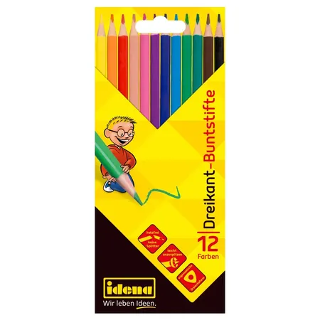 Idena Buntstifte holzfrei dreikant 12er Packung