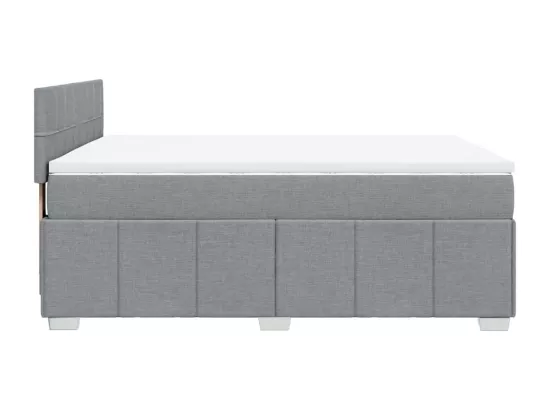 Sommier à lattes de lit avec matelas Gris clair 160x200cm Tissu