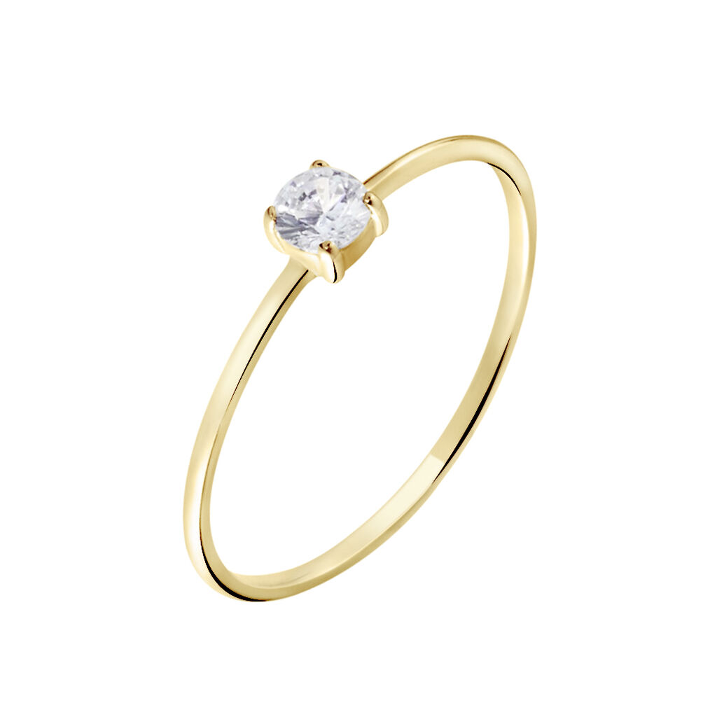 Solitaire Or Jaune Philys Oxyde De Zirconium