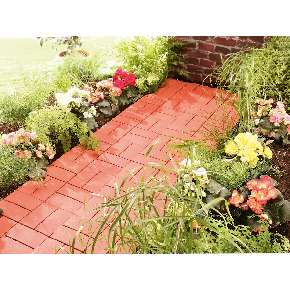 Ruco - Gartenplatten, 4 Stück - terracotta