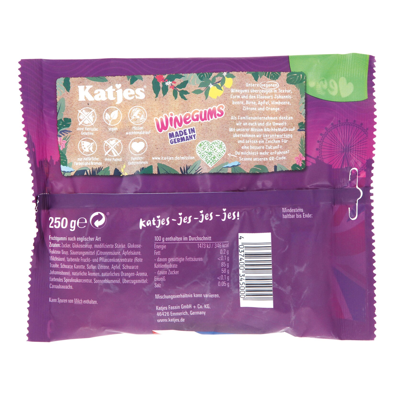 Katjes Family Fruchtgummi Winegums 250 g, 22er Pack