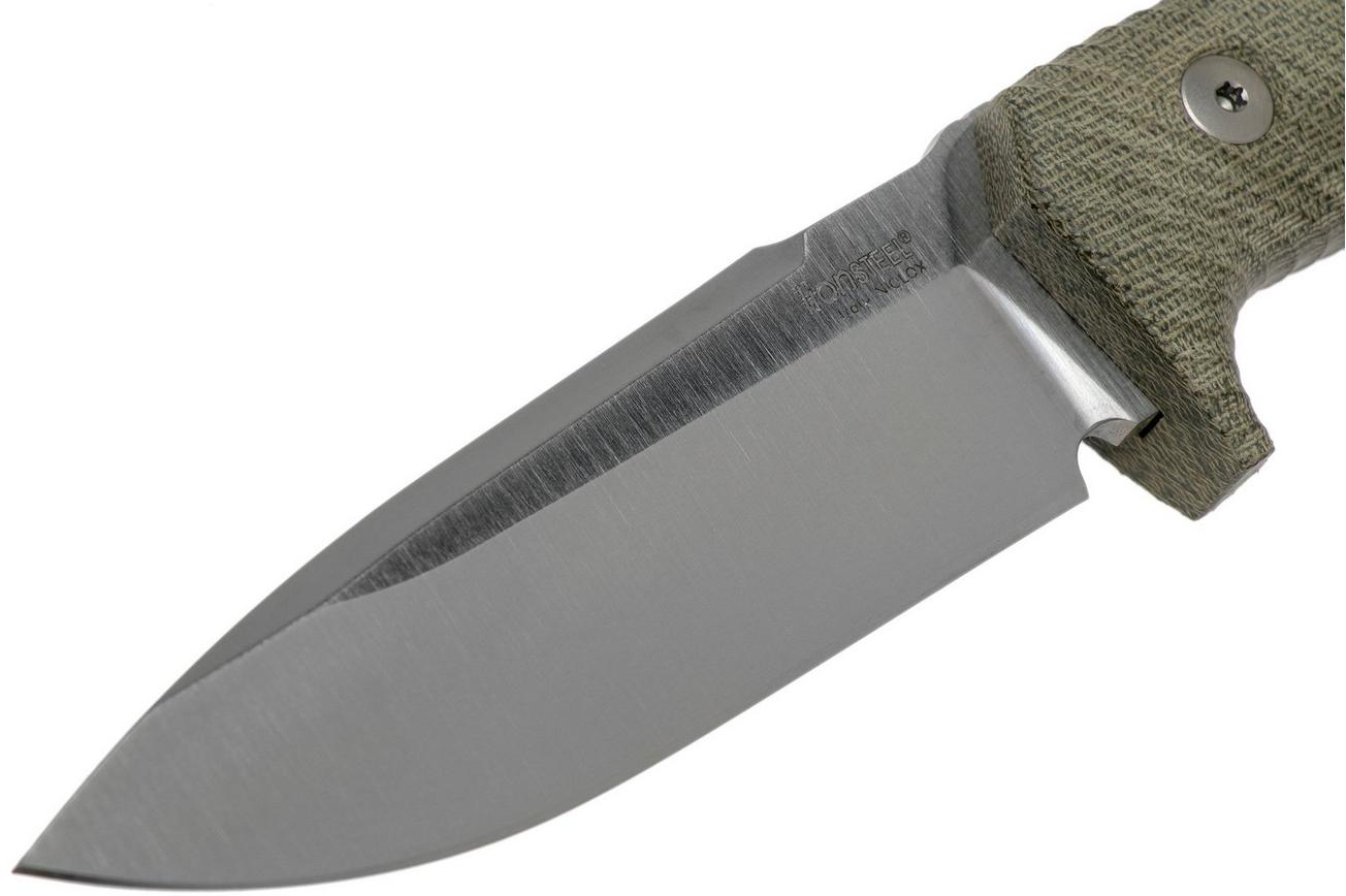 LionSteel T5-CVG Green Canvas Micarta Satin vaststaand mes