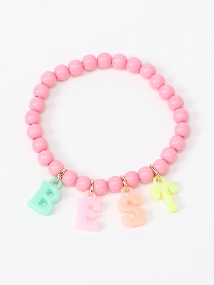 Pacote com 4 pulseiras com letras para melhores amigas - Cores variadas