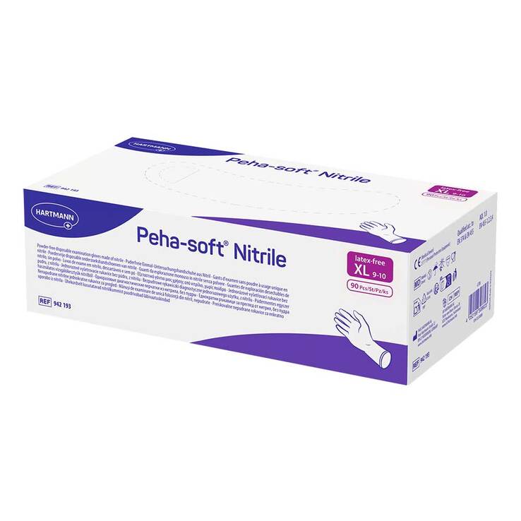 Peha Soft nitrile Untersuchungshandschuhe puderfrei unsteril XL, 90 St