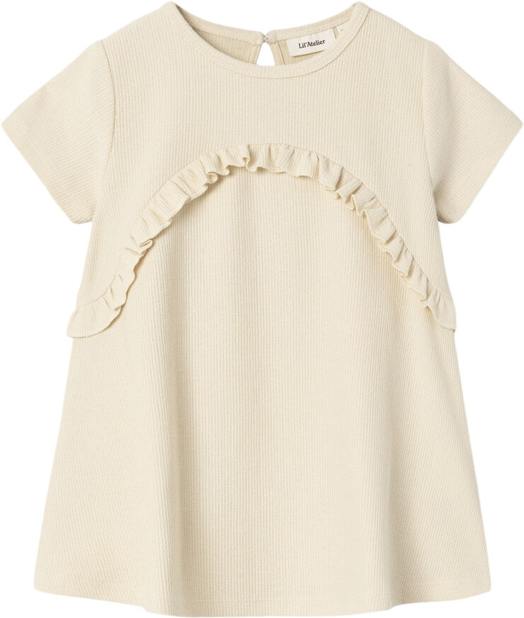 Lil' Atelier NMFJOLENE SS LOOSE SWEAT DRESS LIL Bleached sand