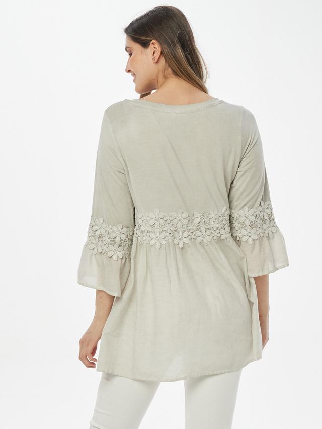 Bluse Oil Dyed mit Blütenband