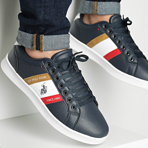 Baskets Bosona Navy Red Tan