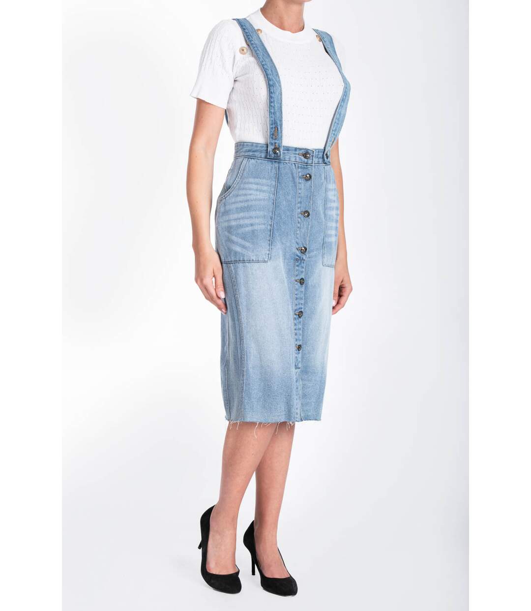 Jupe à bretelles FARIEL DENIM