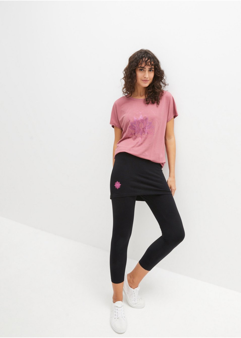 Legging de sport avec jupe, longueur 3/4