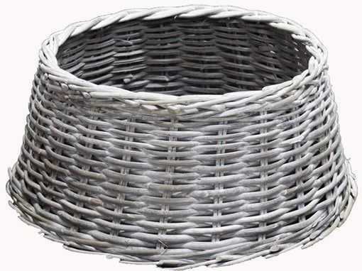 Van der Leeden - Kerstboommand - Wit - Rotan - D50 H20 cm