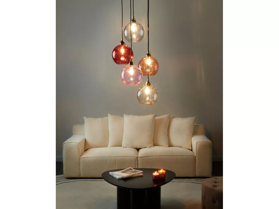 Lampe suspension PABELLON Verre Rouge