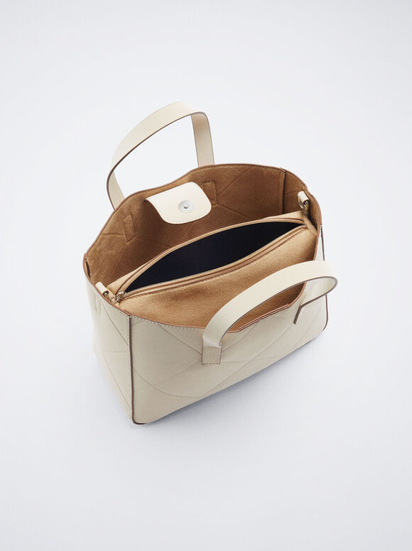 Bolsa Tote para Uso Diário - Branco Sujo