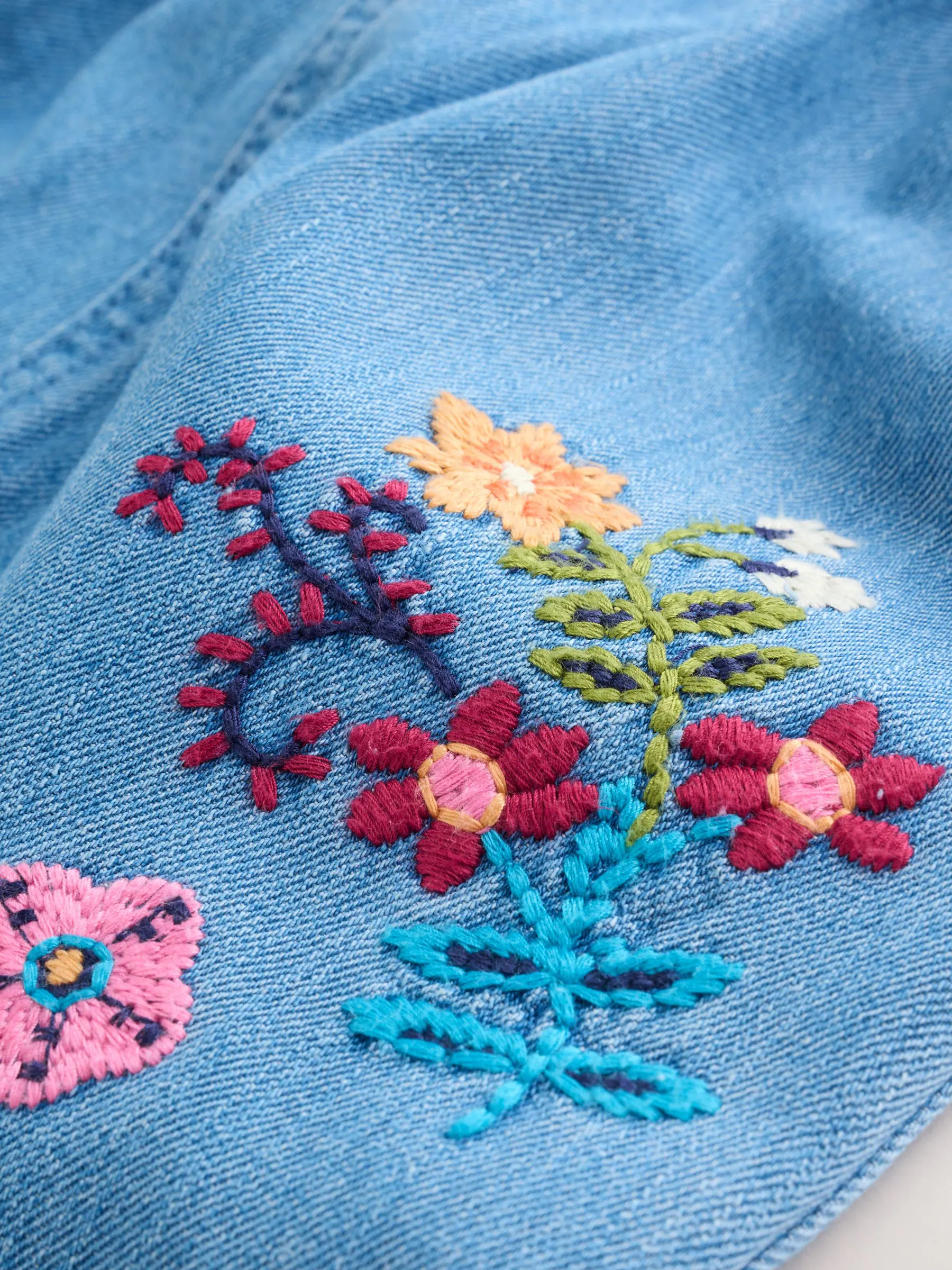 Embroidered Denim - Baby Dungarees and Long Sleeve Bodysuit Set 2 Piece (0mths-3yrs)