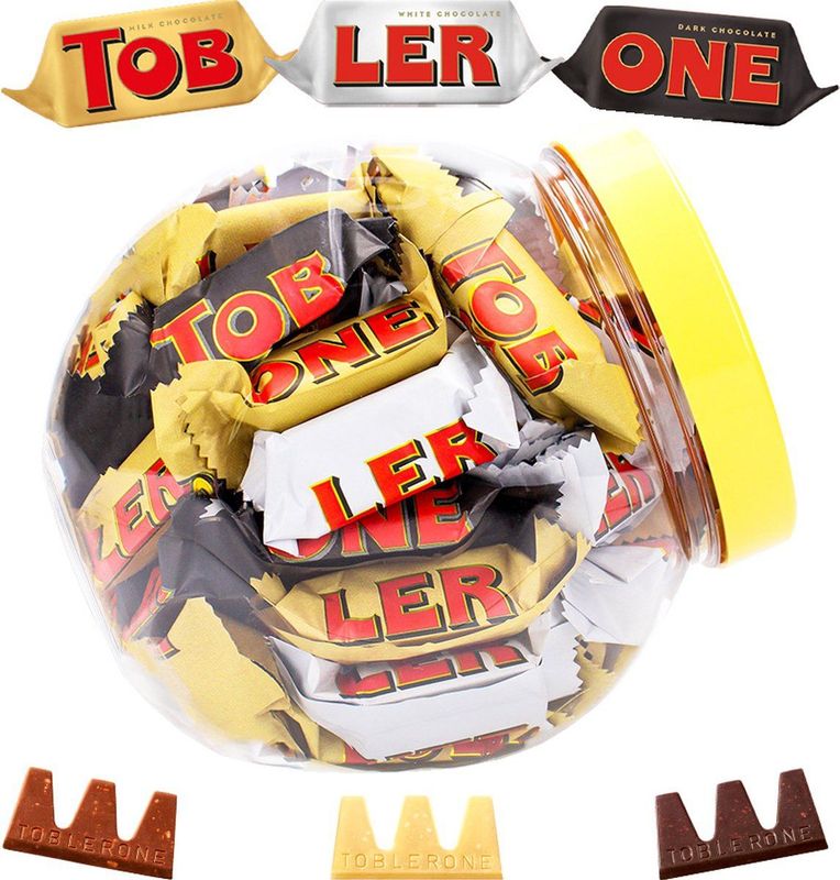 Toblerone - Tiny Chocolademix - Melkchocolade, Pure Chocolade en Witte Chocolade - 504g