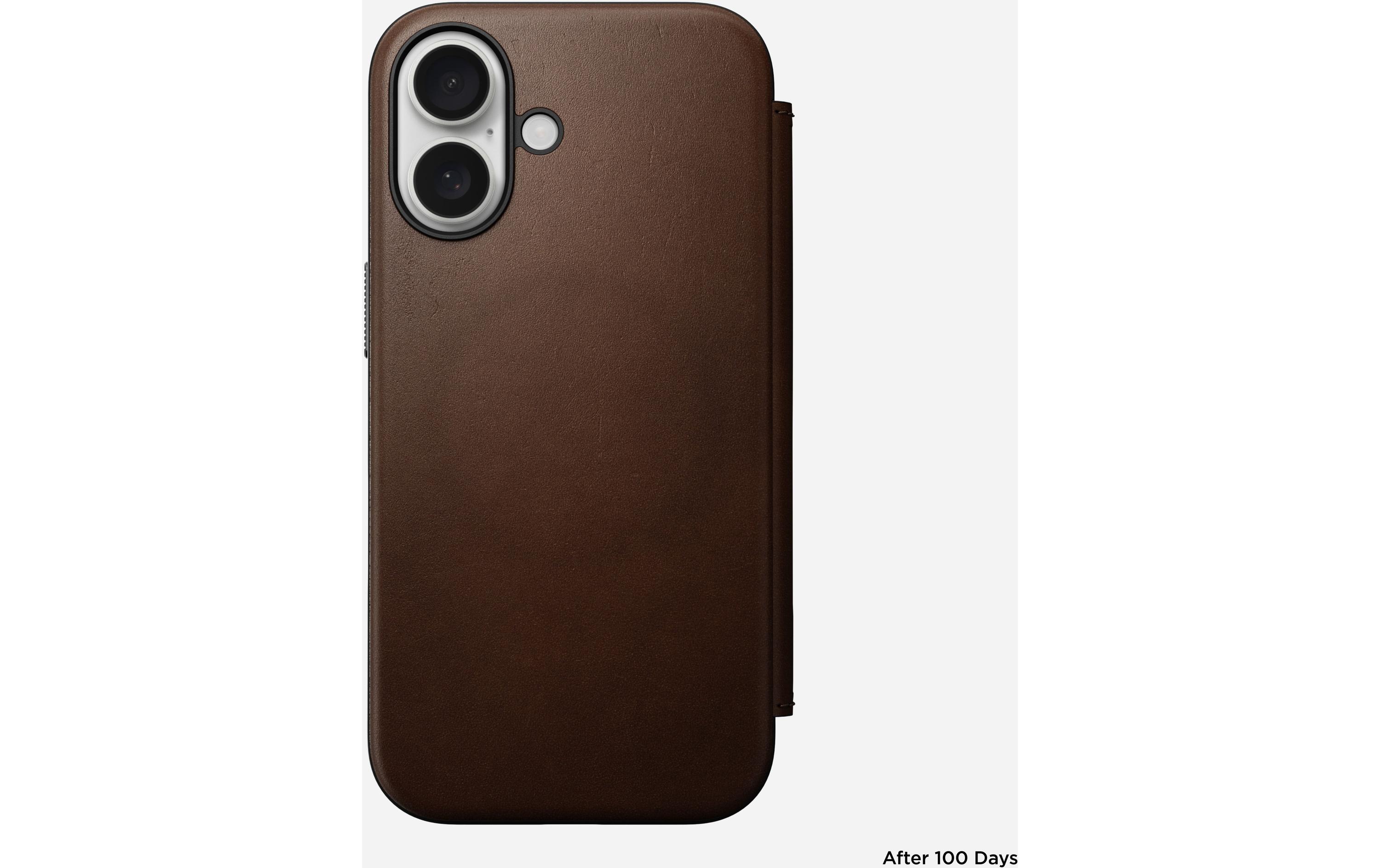 Book Cover Modern Leather iPhone 16 BraunModernes Leder Folio für das Apple iPhone 16