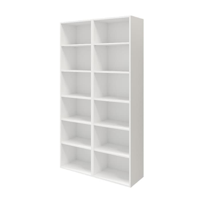 Bibliothèque portes battantes vitrées blanches GoodHome Atomia H. 187,5 x L. 100 x P. 37 cm