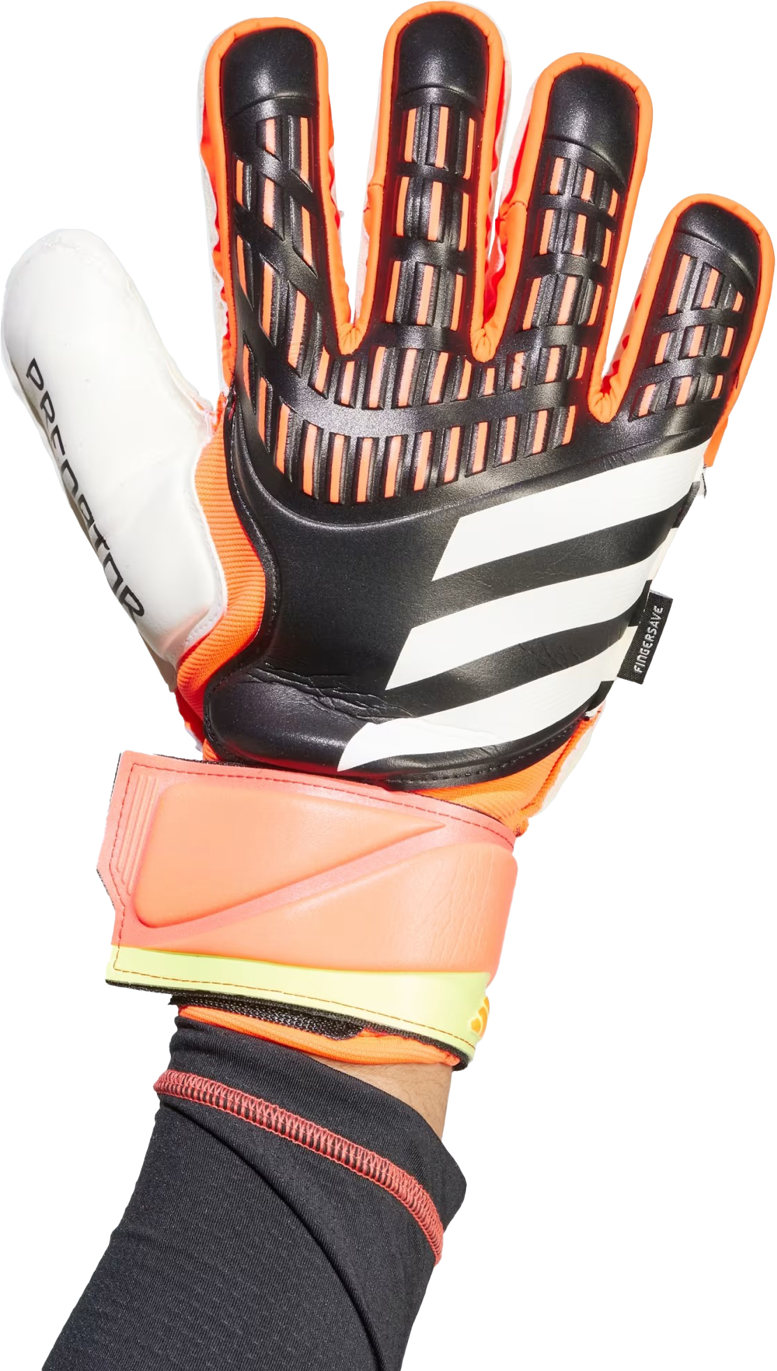 Predator Match Fingersave Keeperhansker Black/Solar Red/Solar Yellow