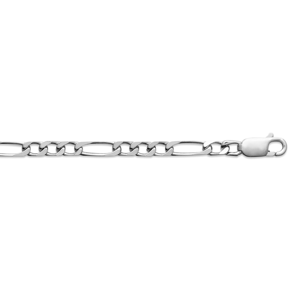 Bracelet Brillaxis maille figaro argent rhodié 21cm