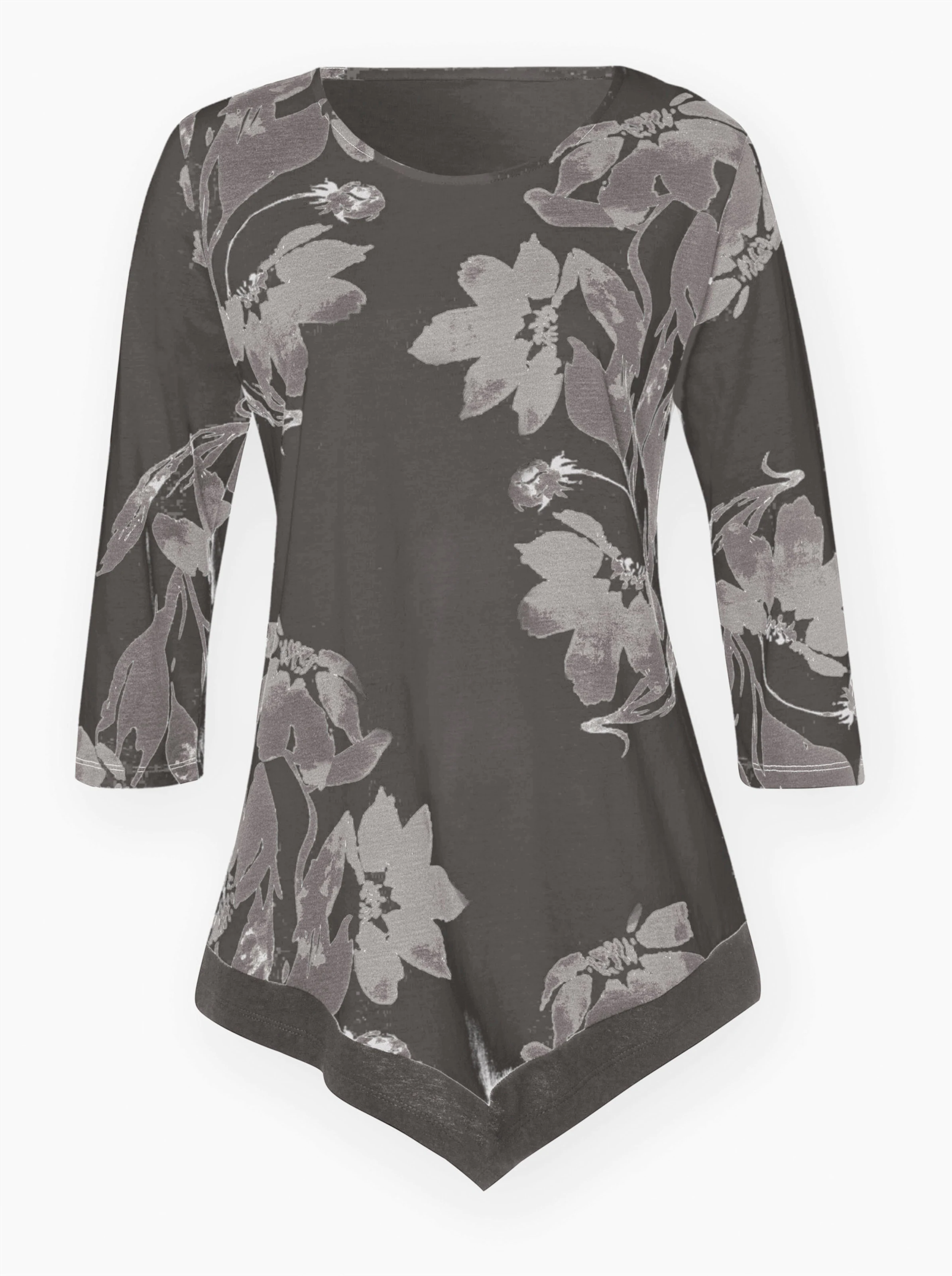 Print-Shirt in graphit-bedruckt
