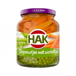 Hak Doperwtjes met worteltjes