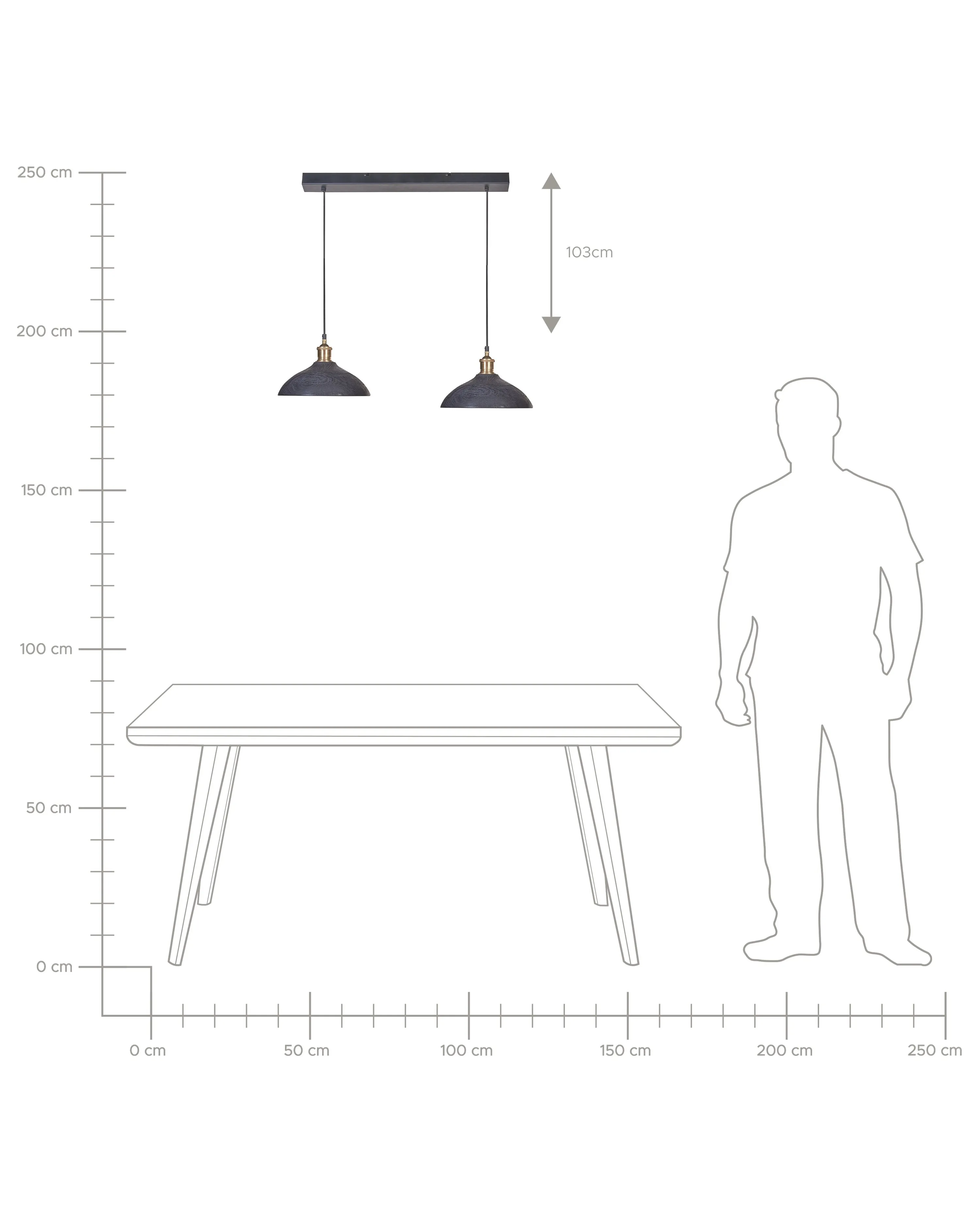 Hanglamp CHEYYAR Mangohout Zwart