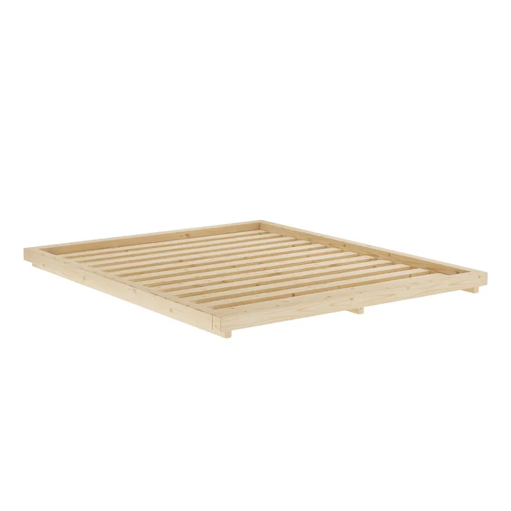 Karup Design - Dock Bettgestell mit Lattenrost, 160 x 200 cm, Kiefer klar lackiert