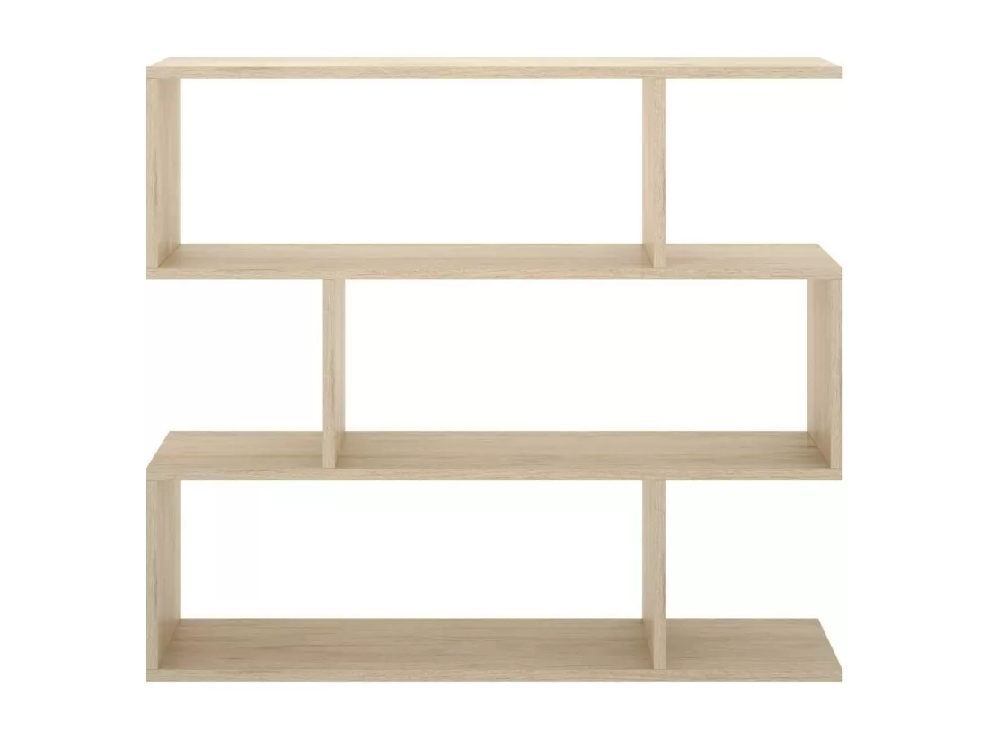 Bibliothèque Djovi, Etagère de bureau polyvalente, Bibliothèque avec 3 étagères, 110x25h96 cm, Chêne