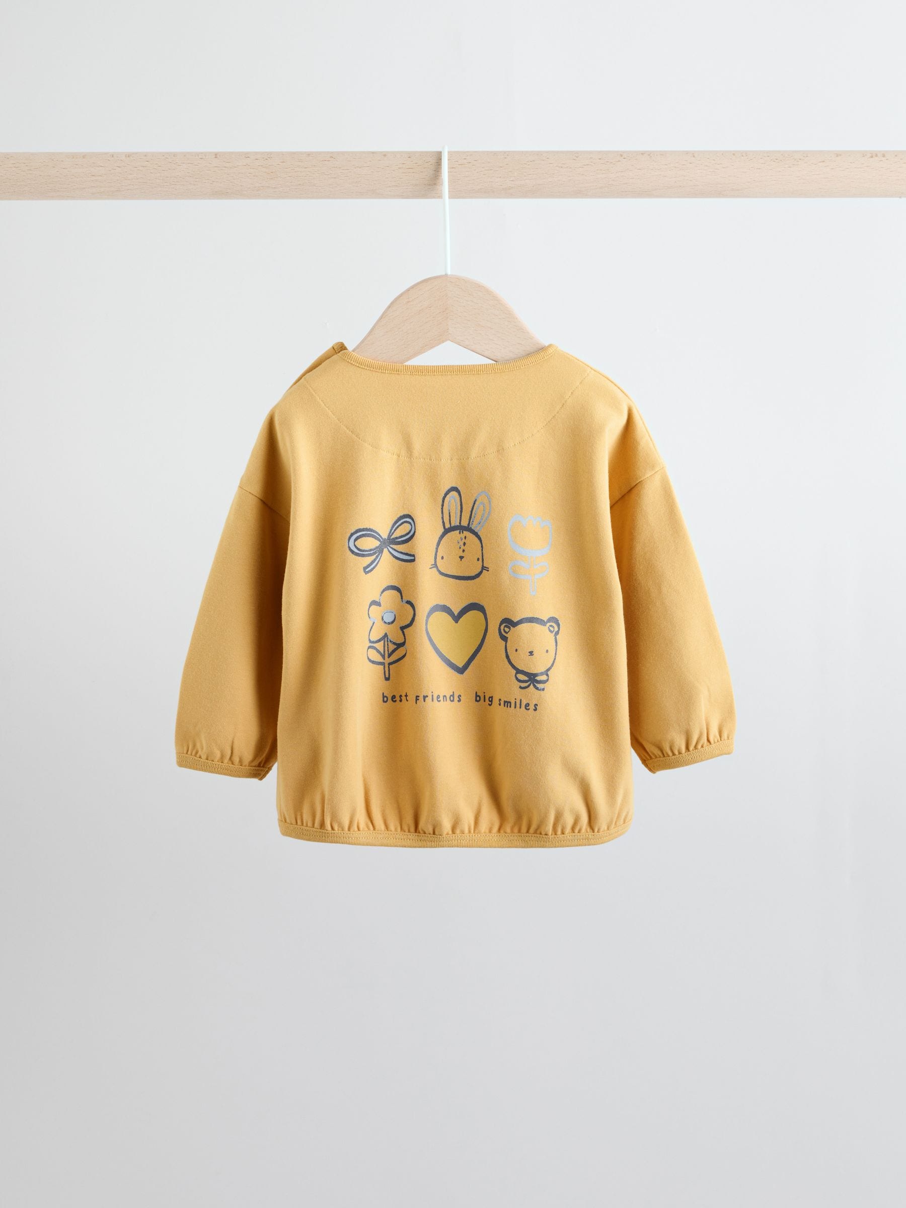 Geel/blauw met gingham - Baby set van top met Lange mouwen en Leggings 2 Pieces (0mnd -2jr)