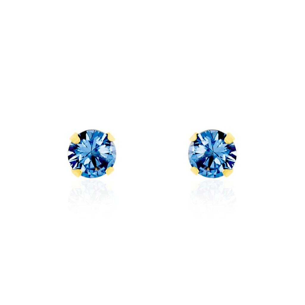 Boucles D'oreilles Puces daria Serti Griffe 3 Or Jaune Oxyde