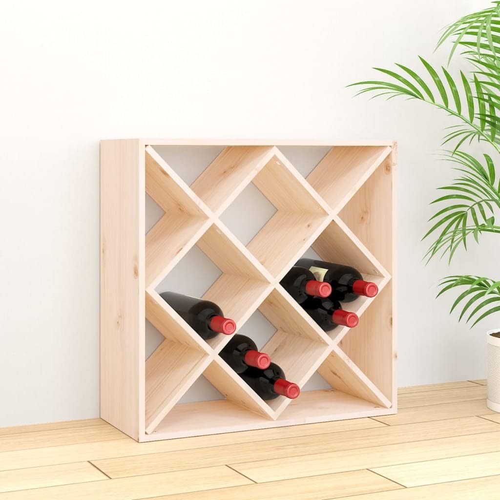Weinschrank, 62 x 25 x 62 cm, Massivholz, Kiefer, Schränke, Aufbewahrung für Wein und Spirituosen