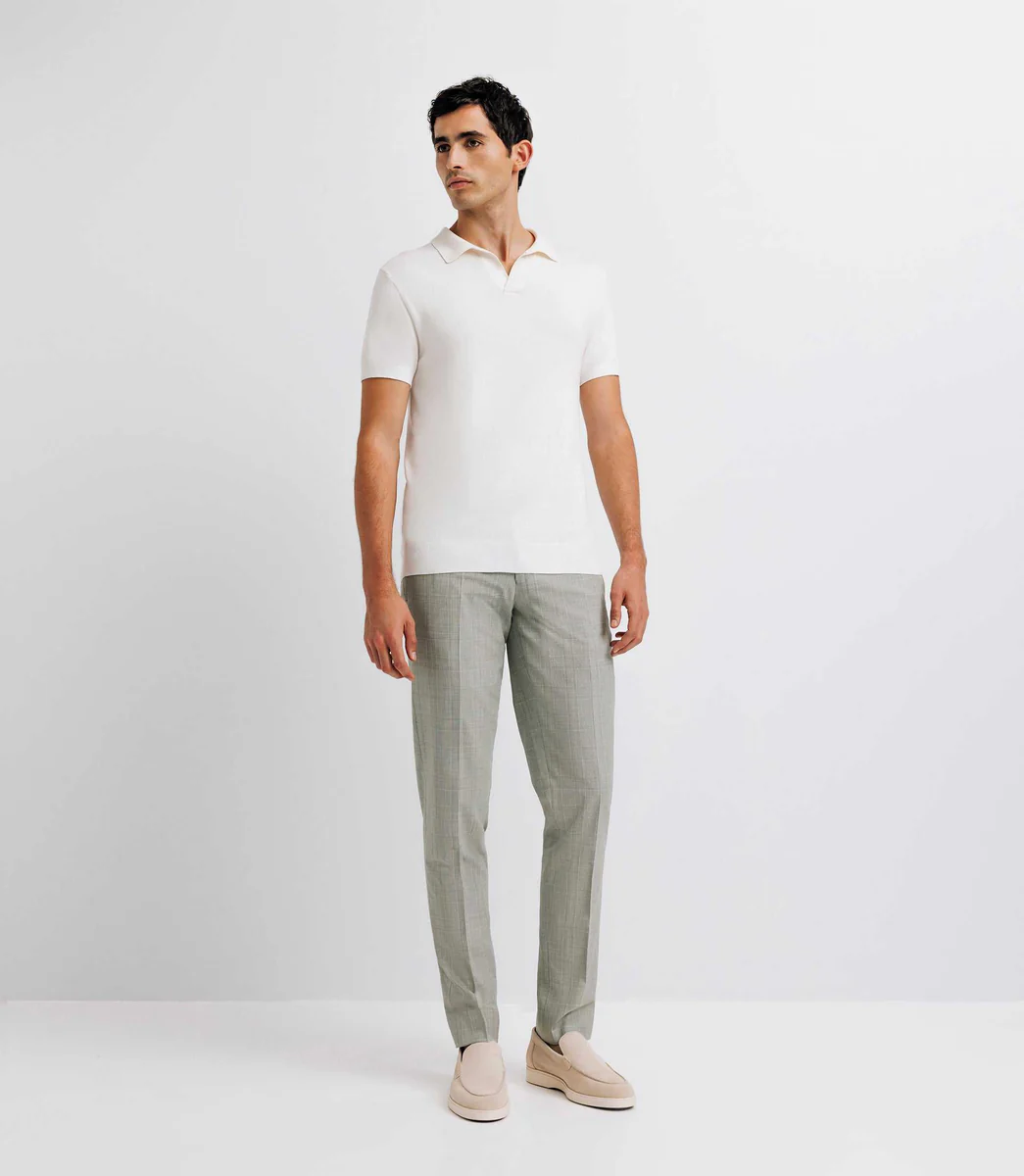 Polo en maille écru