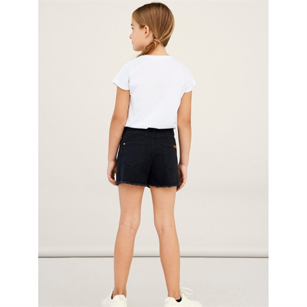 Køb Name it Black Denim Rose Mom Denim Shorts Noos
