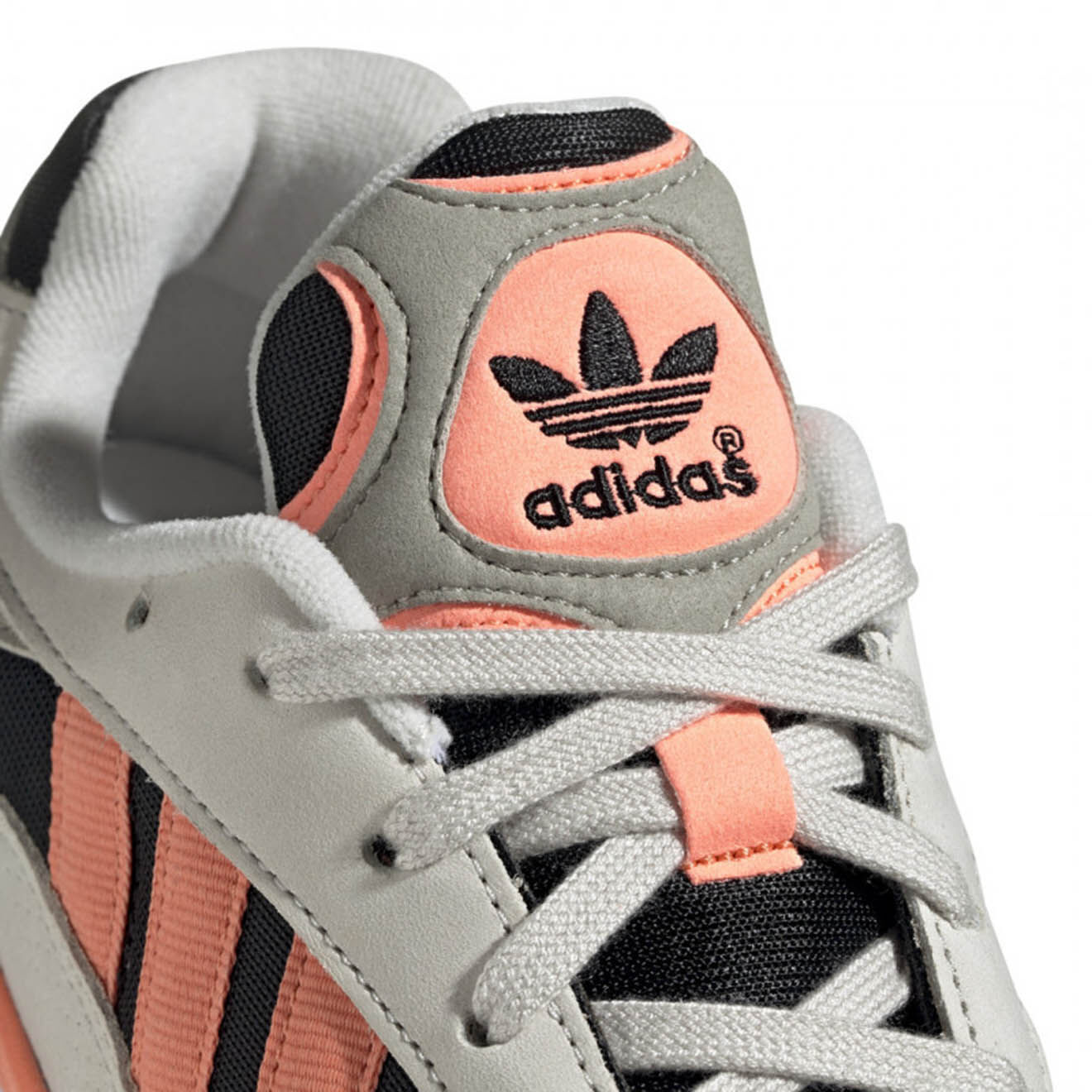 Adidas Baskets en Velours de Cuir & Mesh Yung-1 gris/noir/orange