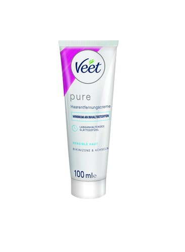 Veet Pure Haarentfernungscreme Bikinizone & Achseln, 100 ml
