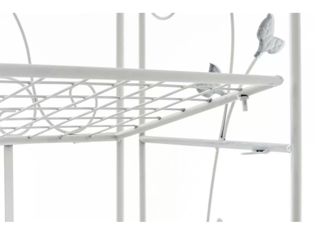 Étagères sur pied - Métal - 60 x 33 x 158cm - Blanc - Arona