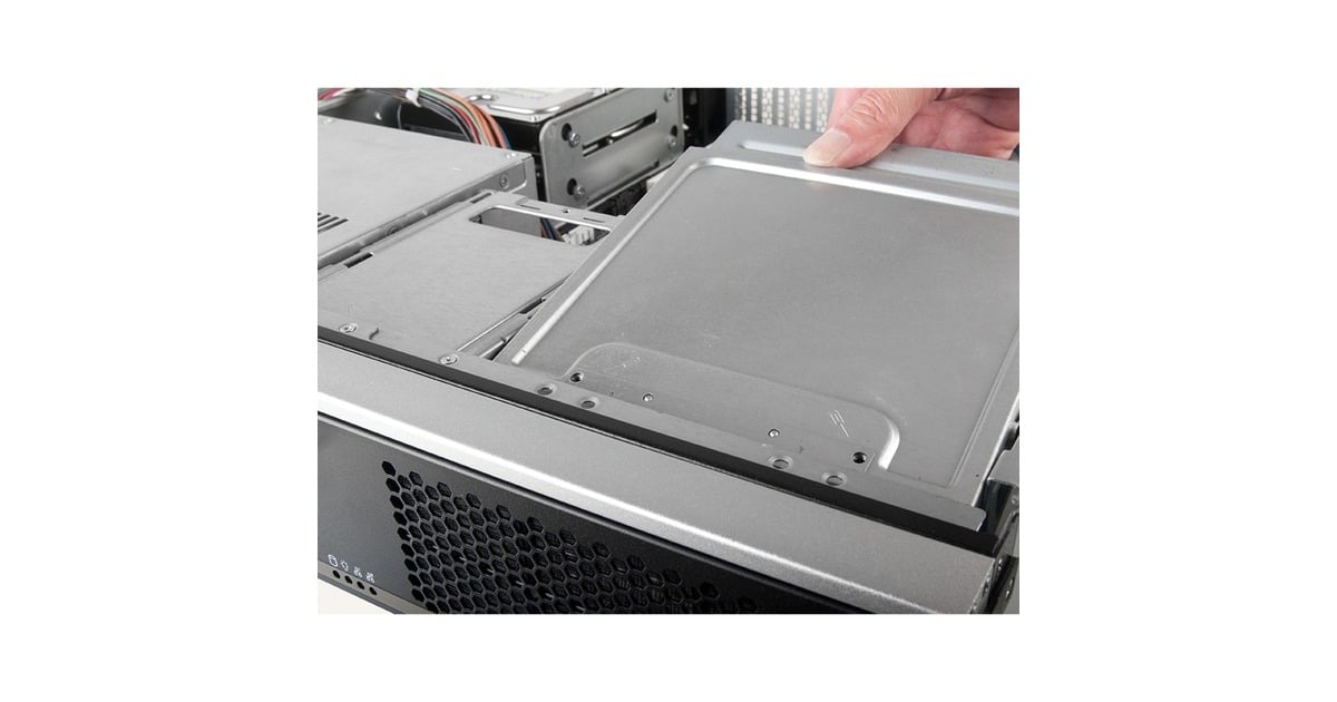 ChenbroRM24100-L optische drive behuizing  (Zilver/zwart | 2x USB-A)