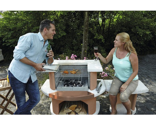 Buschbeck grill haardbar Bologna 65 x 110 x 93 cm betonwit
