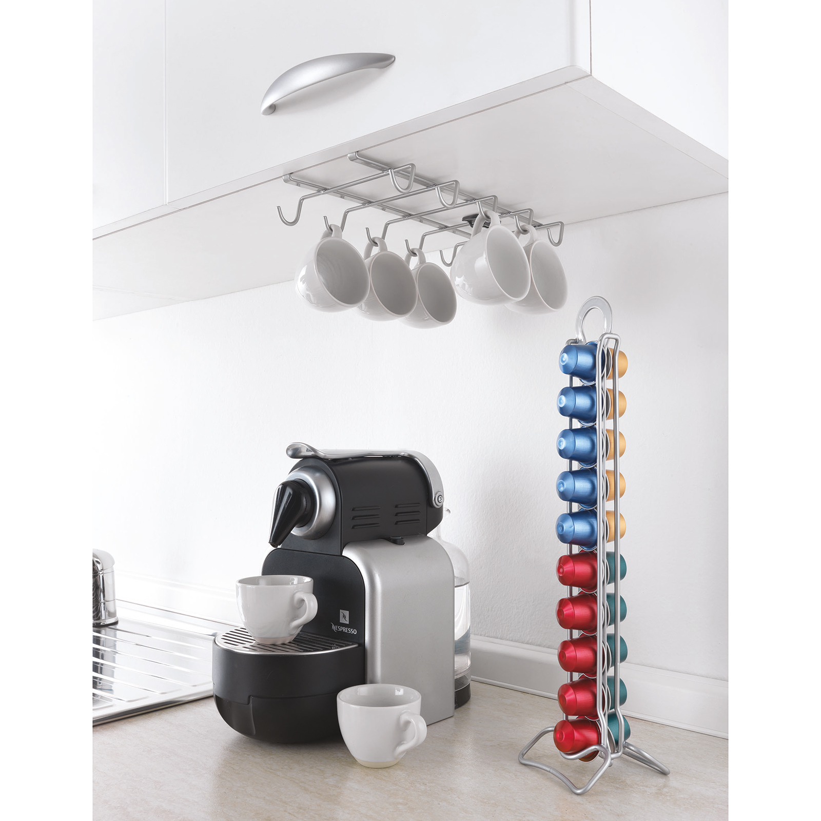 Tassen-/Becherhalter - silber - für 10 Tassen
