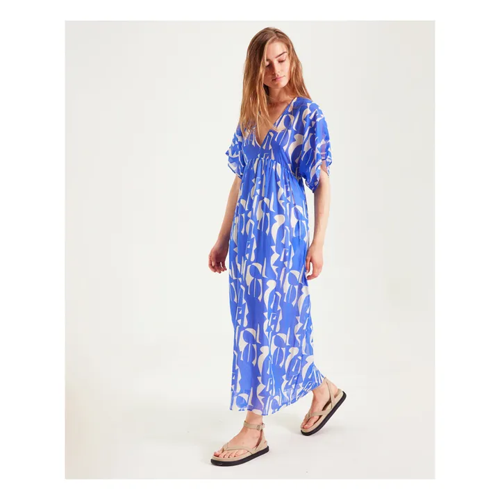 Sacrécoeur Robe Nour Imprimée | Bleu roi