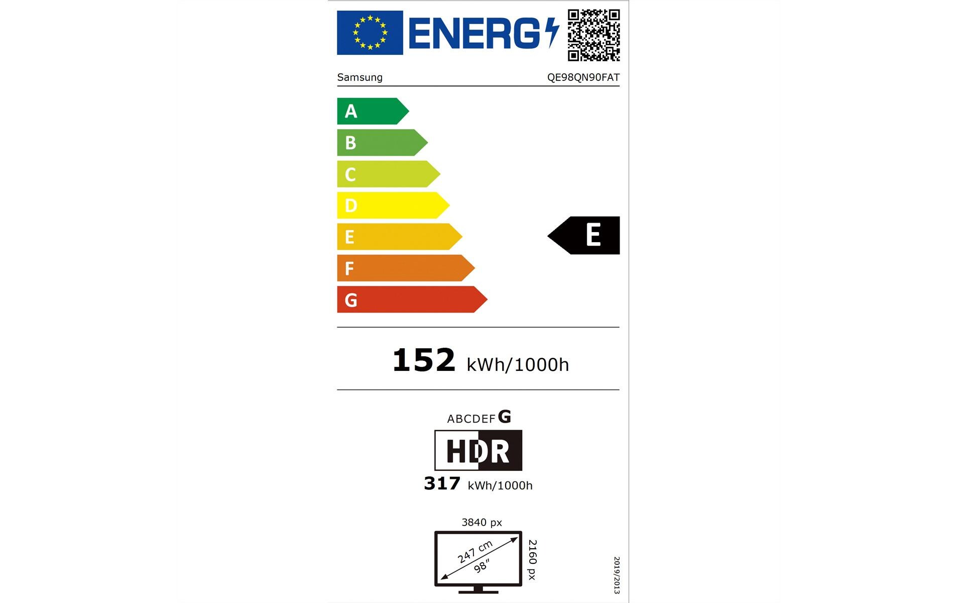 TV QE98QN90F 98'' QN90F Neo QLED 4K Mini LED AI TV, 2025<br>120 Hz (Up to 165 Hz), 4K (3.840 x 2.160), NQ4 AI Gen3 Processor, 60W 4.2.2CH