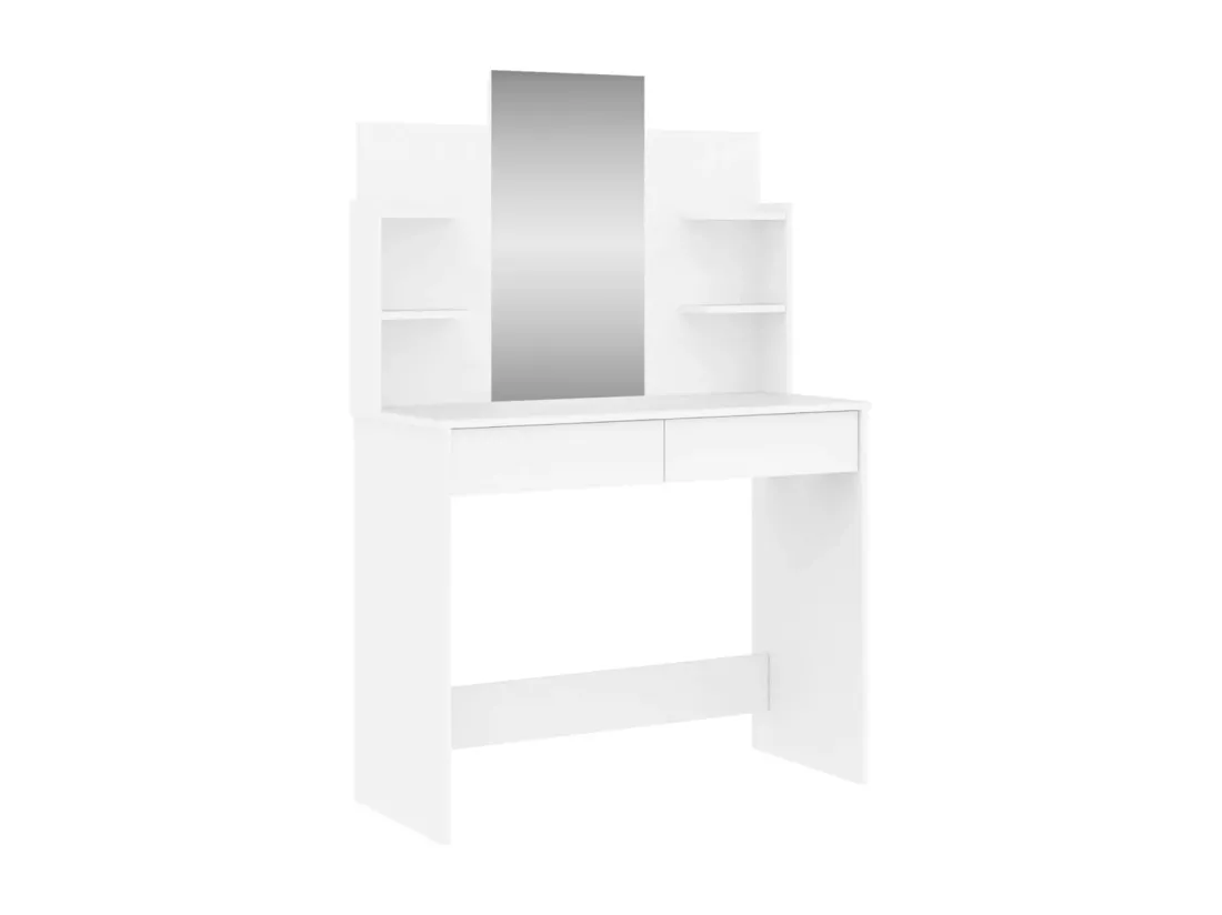 Coiffeuse avec miroir blanc 96x39x142 cm