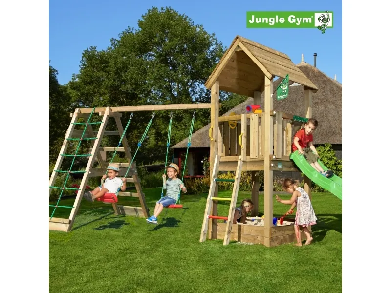 Jungle Gym Club legetårn komplet inkl. climb module xtra ekskl. rutschebane (804-284CB)