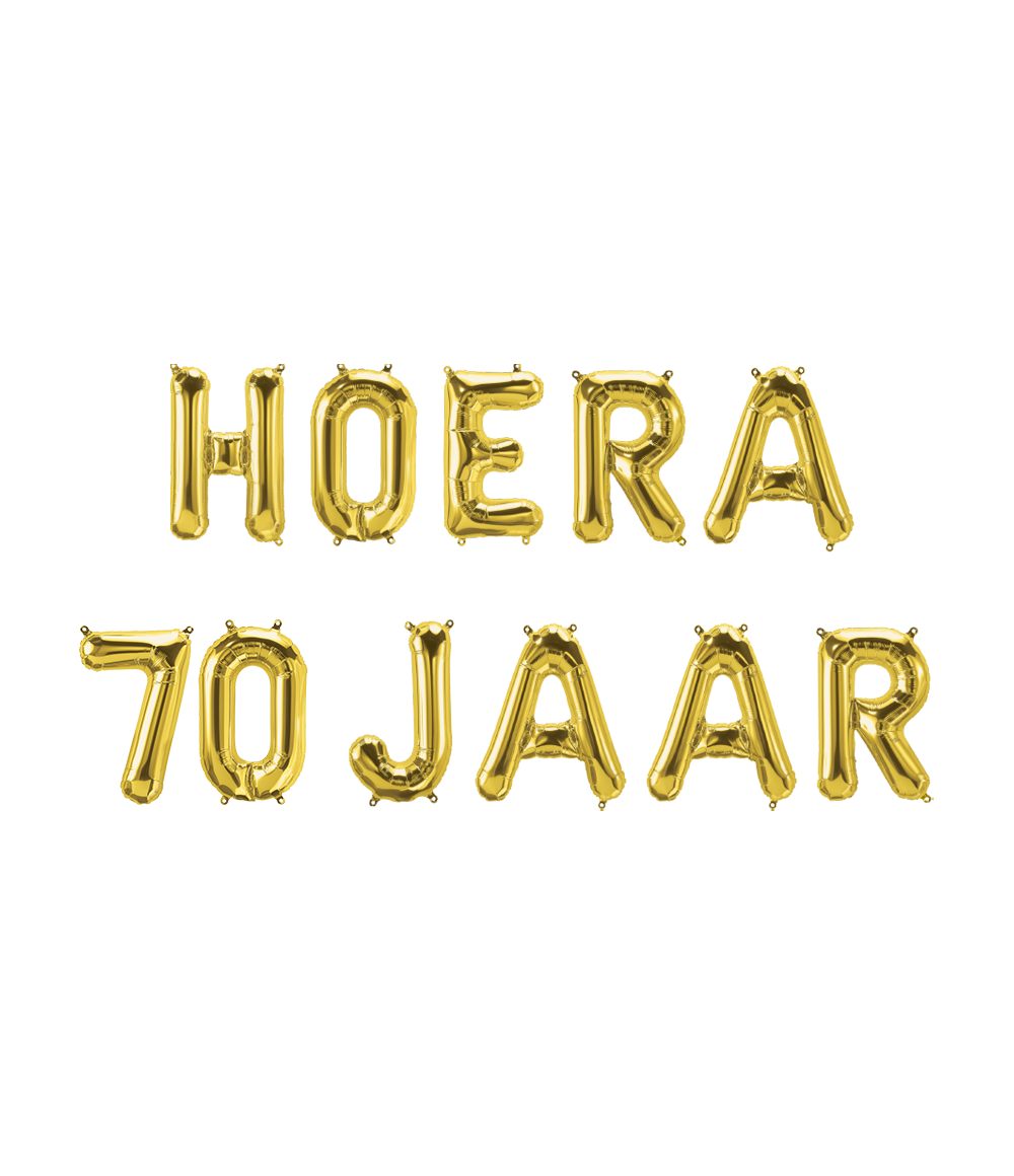 Gouden Ballonnen Set 70 Jaar Hoera 1,9m